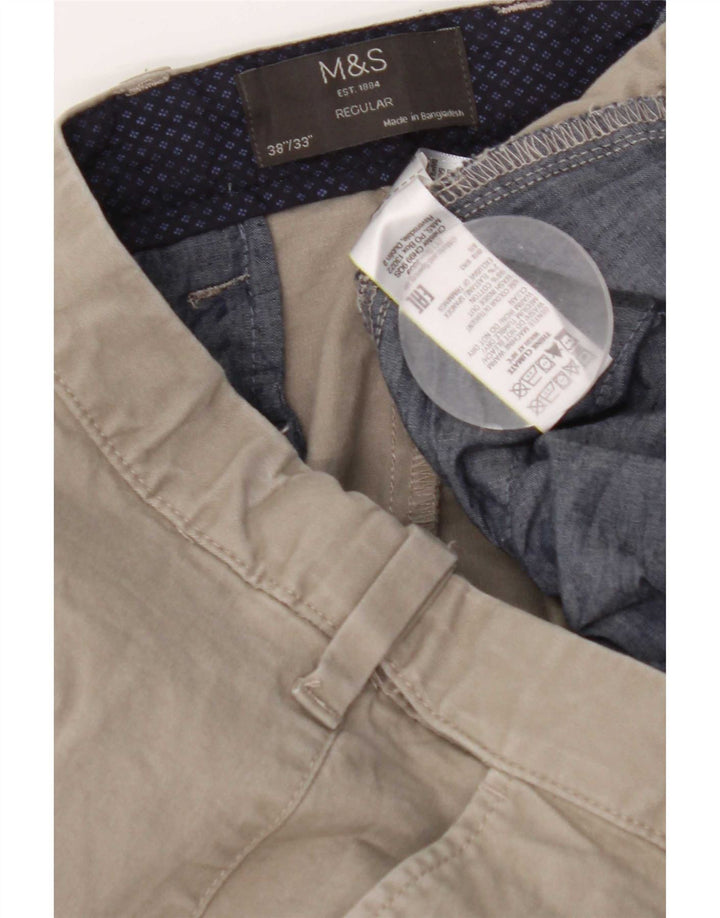 Мужские брюки-чиносы Marks & Spencer W38 L33 серые, хлопковые