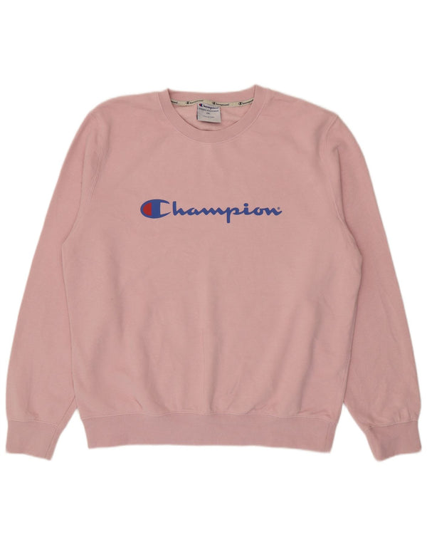 Мужской свитшот Champion с рисунком, джемпер 2XL, розовый хлопок