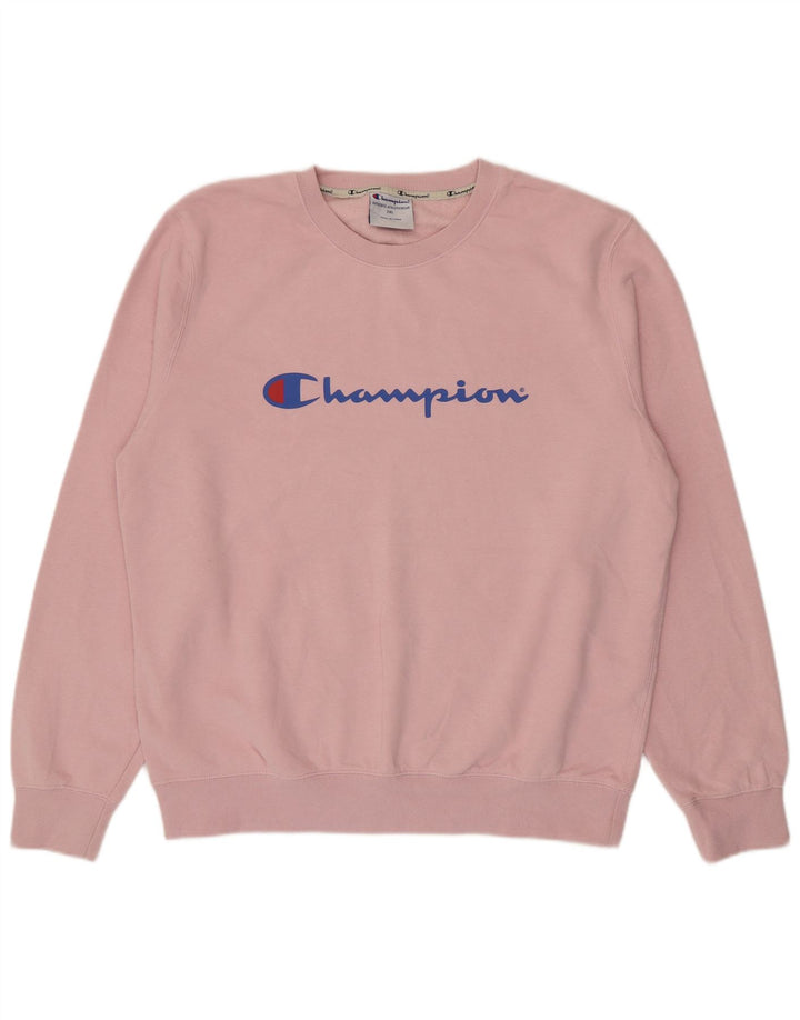 Мужской свитшот Champion с рисунком, джемпер 2XL, розовый хлопок