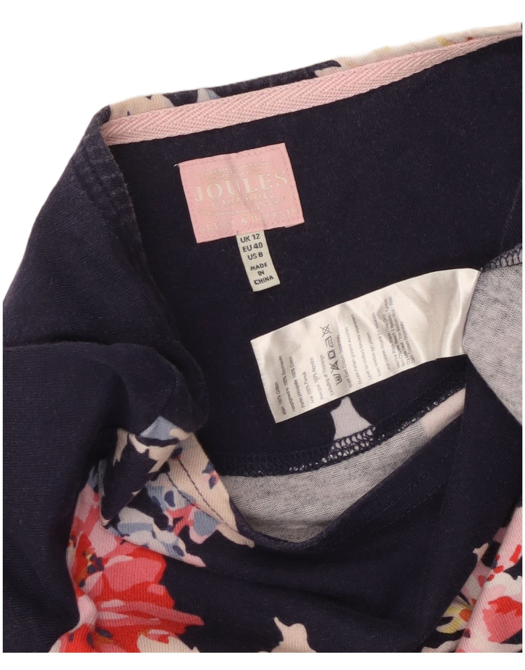 Женское платье-футляр JOULES UK 12, средний темно-синий, хлопок с цветочным принтом