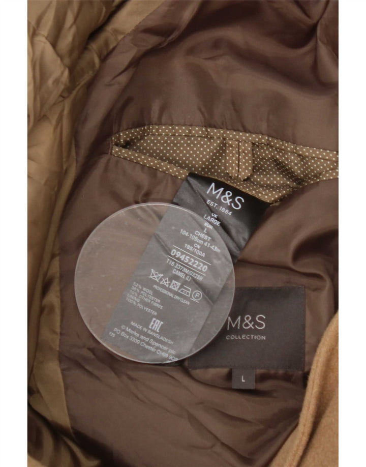 Мужское пальто Marks & Spencer UK 40, большое, бежевое, шерстяное