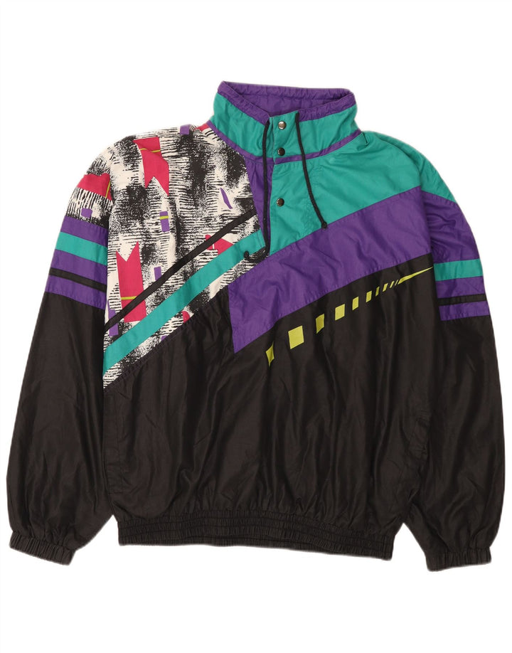 ВИНТАЖНЫЙ Мужской пуловер, спортивный костюм, верхняя куртка, средний черный, с цветными блоками