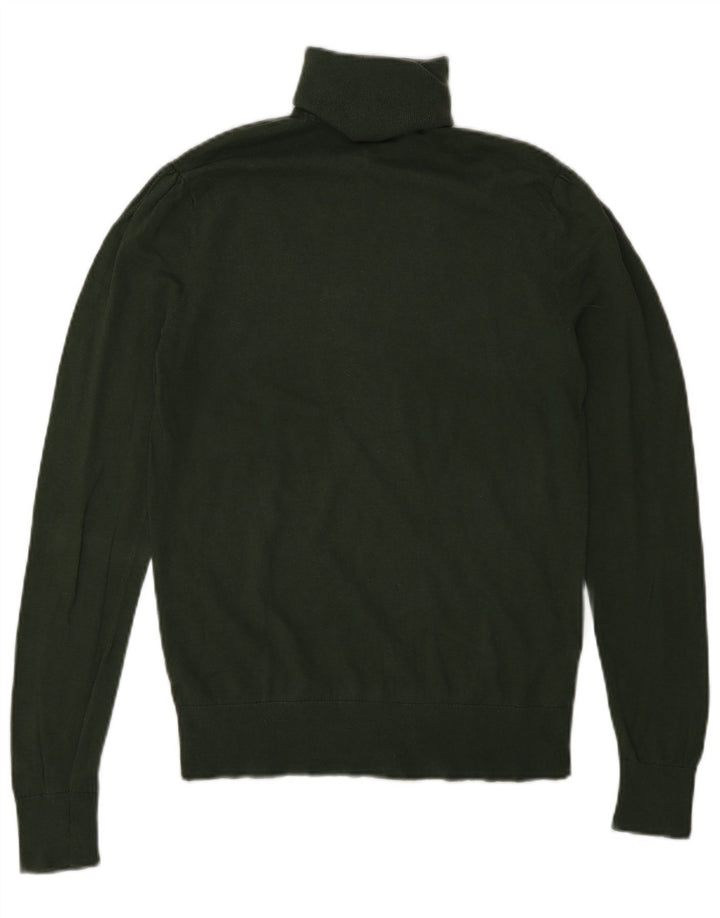 Женский джемпер с высоким воротником Massimo Dutti UK 12, средний зеленый шелк