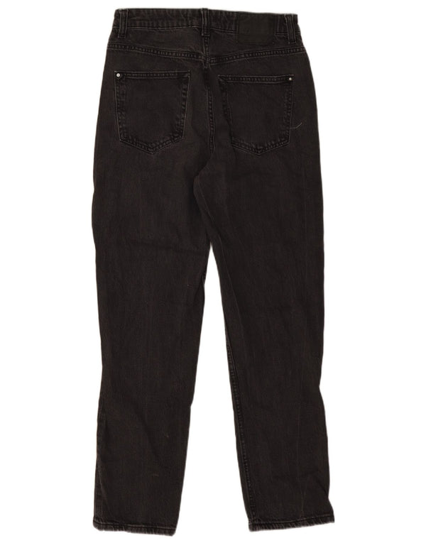 Женские зауженные джинсы Zara с высокой талией EU 38, маленькие W28 L27, черный хлопок