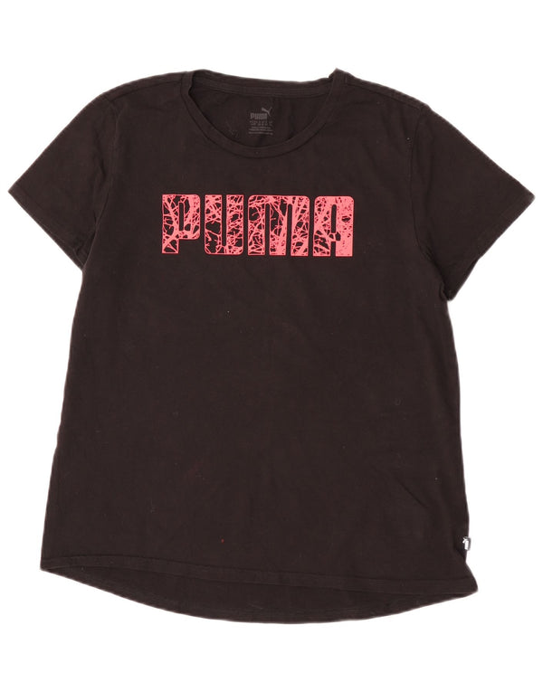 Женская футболка с рисунком Puma Top UK 14, средний черный хлопок
