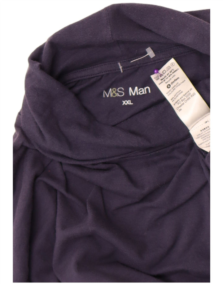 Мужской топ Marks & Spencer с длинным рукавом 2XL, темно-синий, хлопок