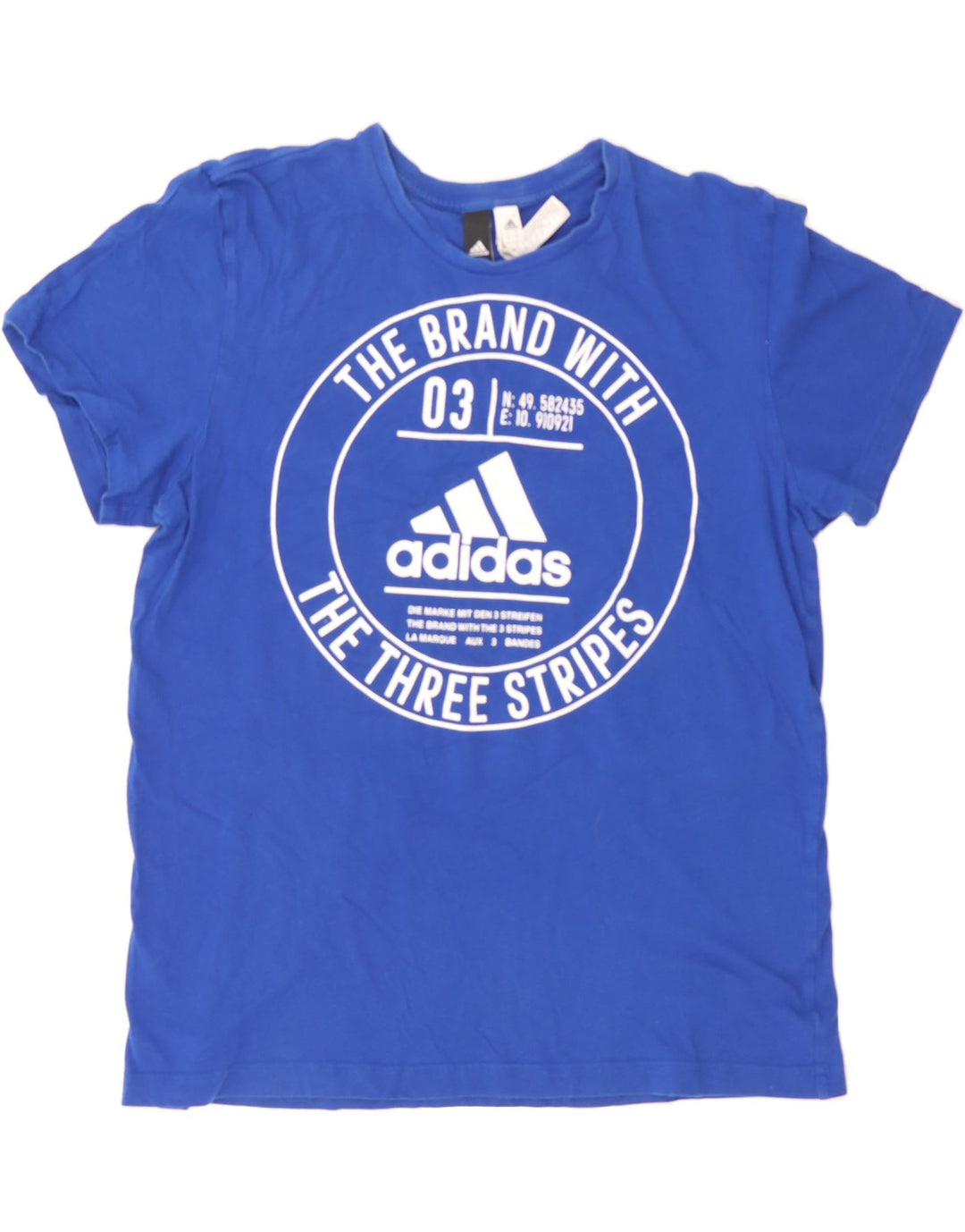 ADIDAS Mens Graphic T-Shirt Top Large Blue Cotton Vintage Adidas and Second-Hand Adidas from Messina Hembry 
