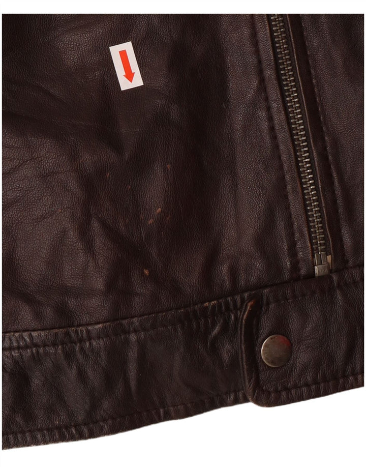 Мужская кожаная куртка в стиле милитари Conbipel IT 54 XL Коричневая кожа ягненка