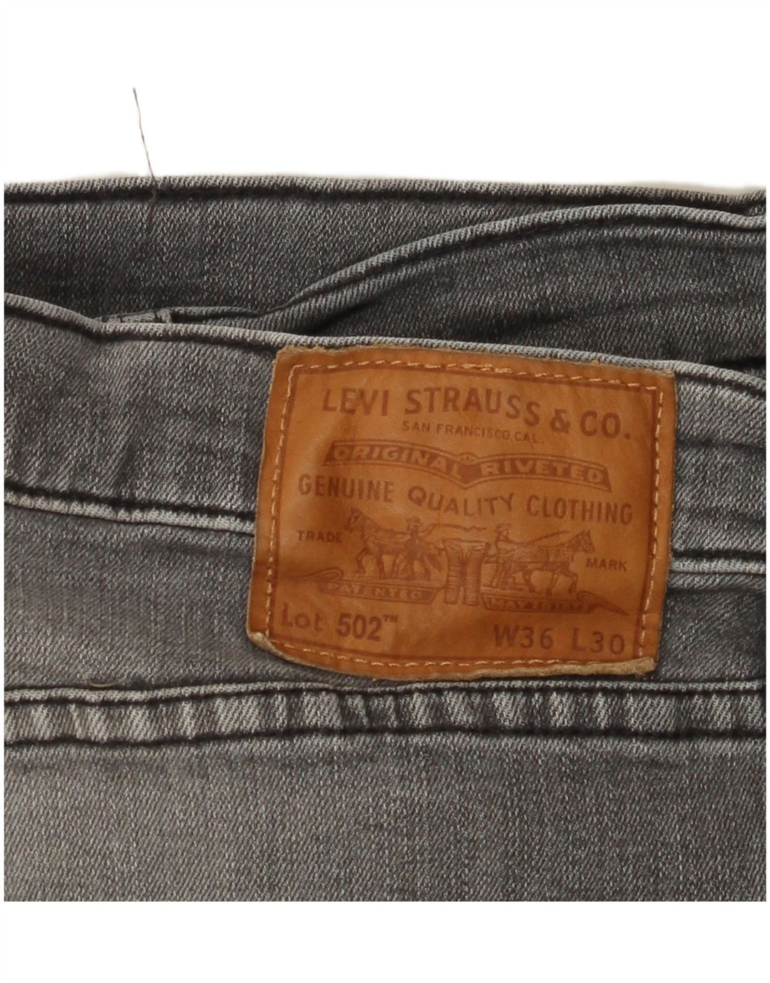 Мужские зауженные джинсы LEVI'S 502 W36 L30 Серые, хлопок