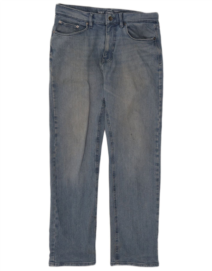 Мужские прямые джинсы Marks & Spencer W32 L29 синие, хлопок