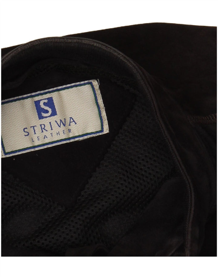 Мужской замшевый жилет STRIWA UK 38, средний темно-синий кожаный