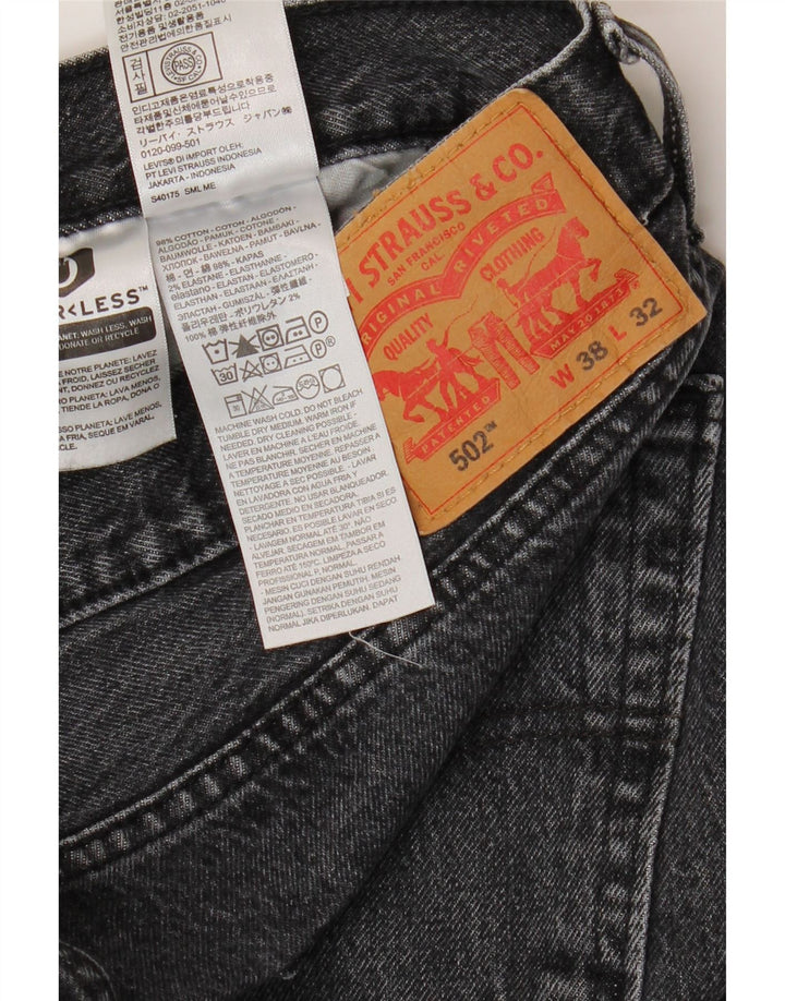 Мужские зауженные джинсы LEVI'S 502 W38 L32 Серые, хлопок