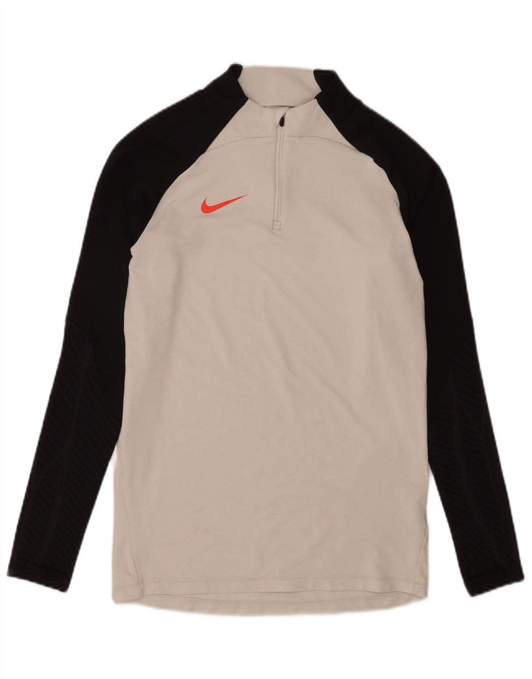 Мужской тонкий пуловер спортивного костюма с воротником на молнии Nike Dri Fit, маленький белый