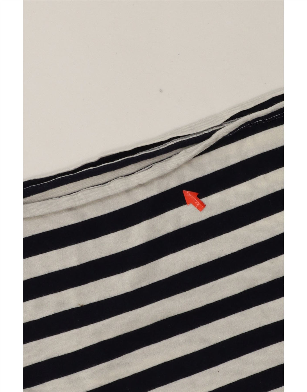 ZARA Womens T-Shirt Top UK 14 Medium Navy Blue Striped Vintage Zara and Second-Hand Zara from Messina Hembry 