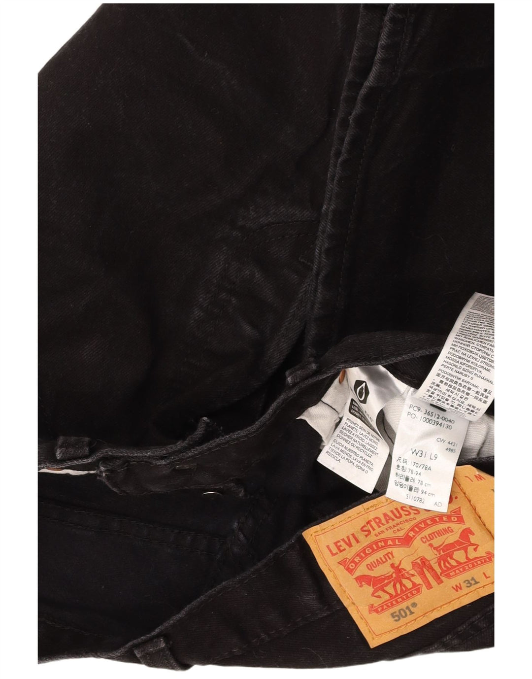 Мужские джинсовые шорты LEVI'S 501 W31, средний черный хлопок