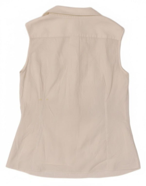 Dolce & Gabbana Womens Sleeveless Blouse Top IT 44 Medium White Designer