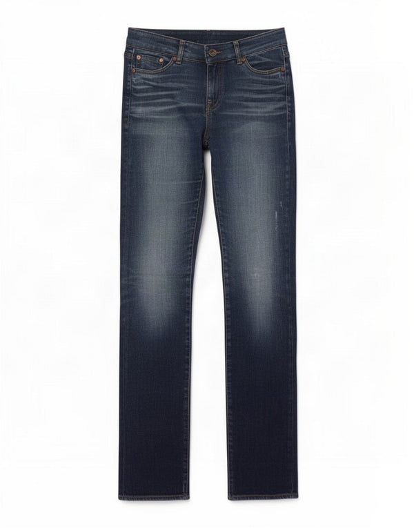 Женские потертые узкие джинсы Zara EU 38, маленькие W28 L33, темно-синие, хлопок