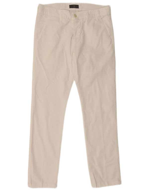 Coveri Womens Slim Chino Trousers IT 44 Medium W30 L28 White Cotton