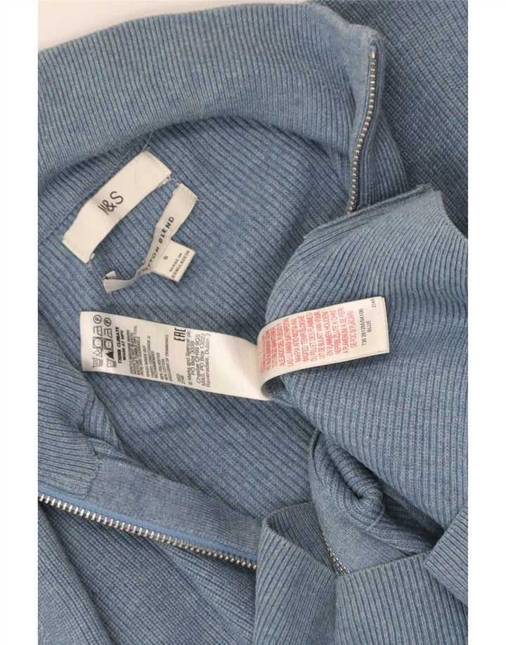 Мужской кардиган с молнией во всю длину Marks & Spencer, маленький синий полиэстер