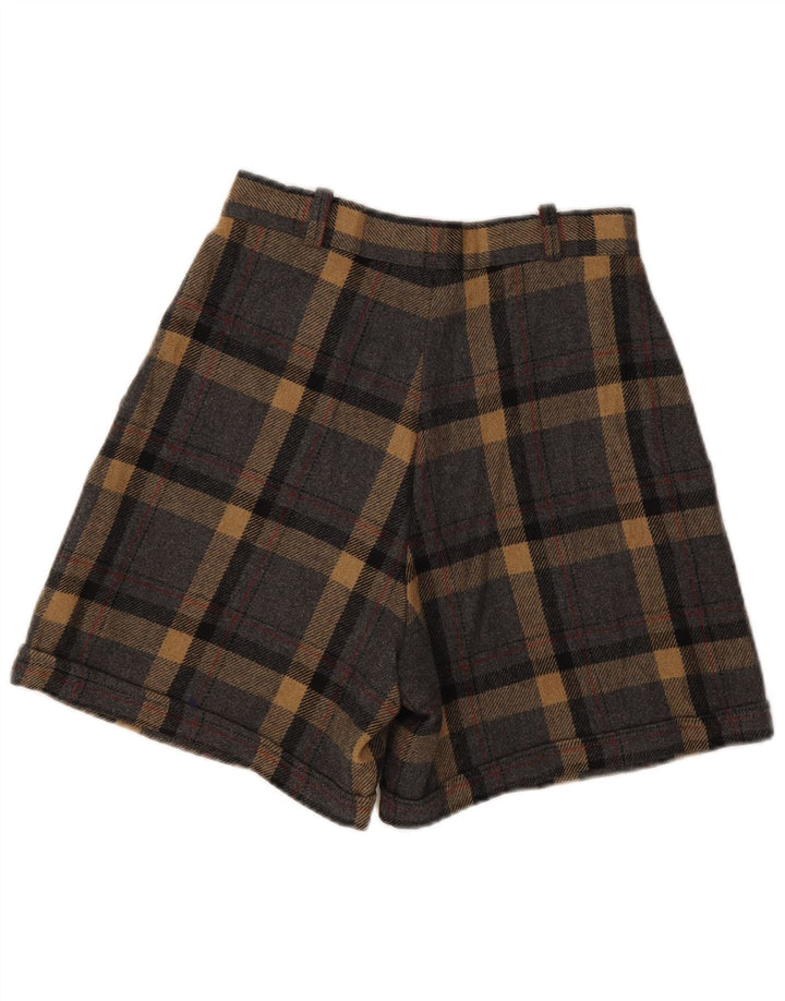 Женские широкие шорты чинос VINTAGE IT 42 Medium W28 Серые в клетку