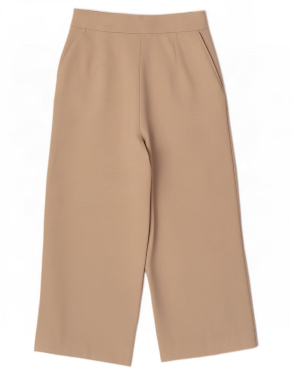 Женские широкие капри Zara Medium W28 L22, бежевый полиэстер
