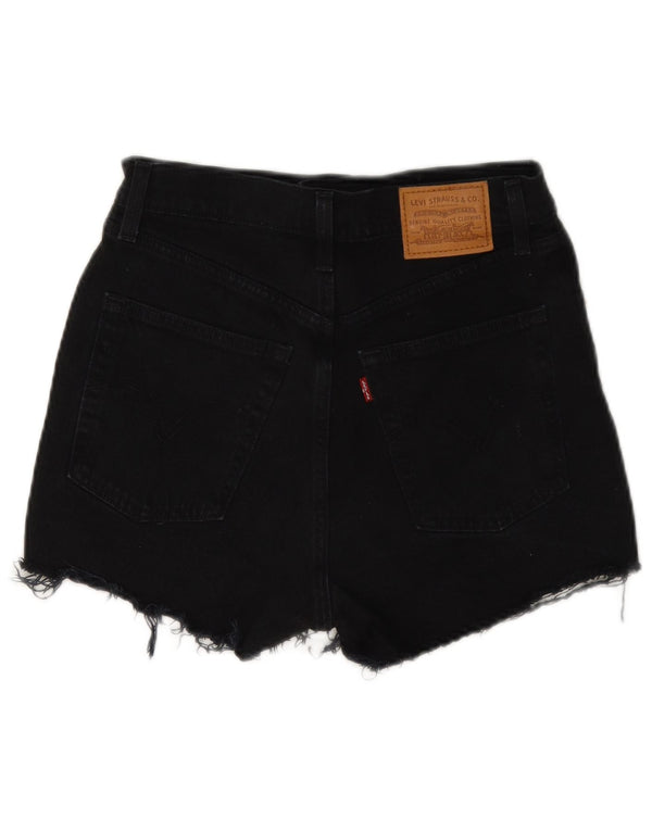 Женские джинсовые шорты Levi's с потертостями W27, маленькие черные хлопковые