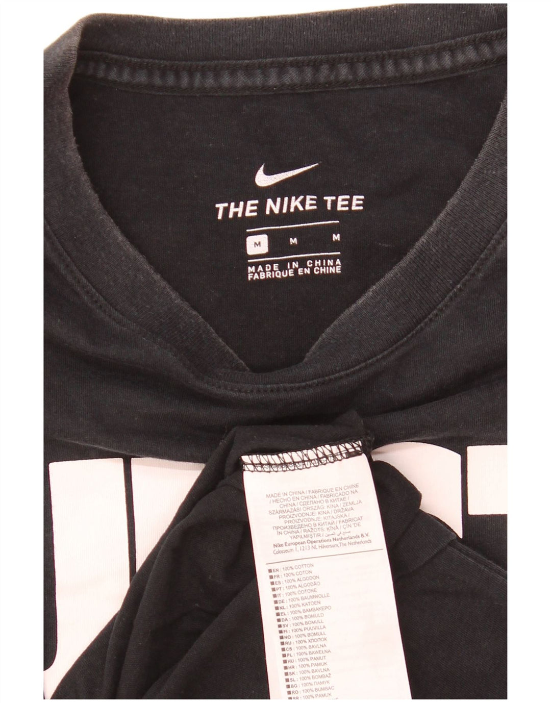 Мужская футболка с графическим рисунком Nike, средний черный хлопок