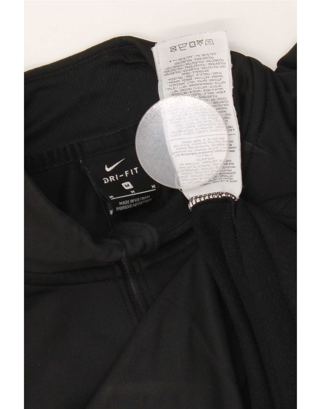 Мужской пуловер с воротником на молнии Nike Dri Fit, спортивный костюм, средний черный полиэстер