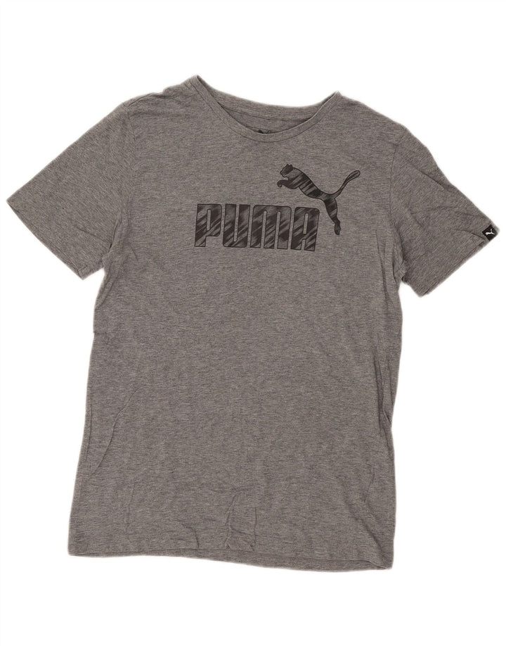 Мужская футболка с рисунком Puma, маленькая, серая