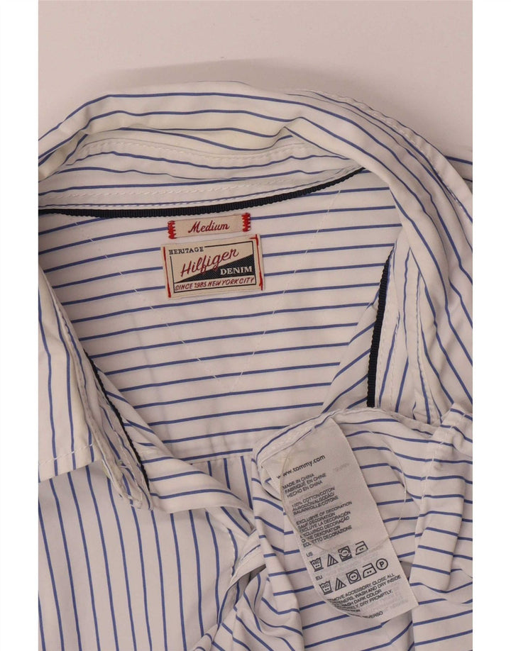 Tommy Hilfiger Мужская рубашка стандартного кроя из хлопка в синюю полоску среднего размера