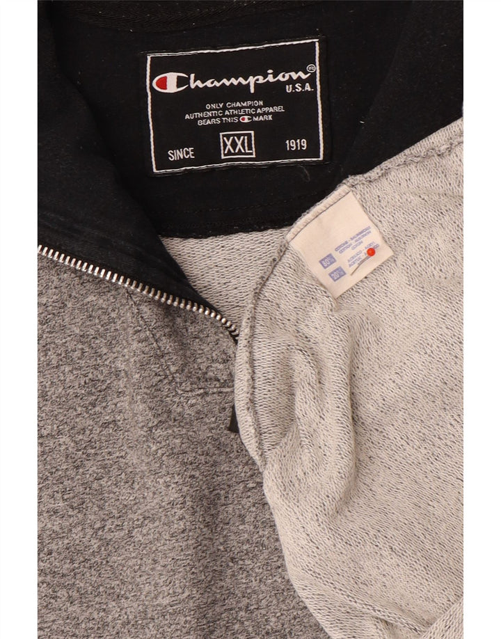 Мужской свитер Champion с воротником на молнии, 2XL, серый хлопок