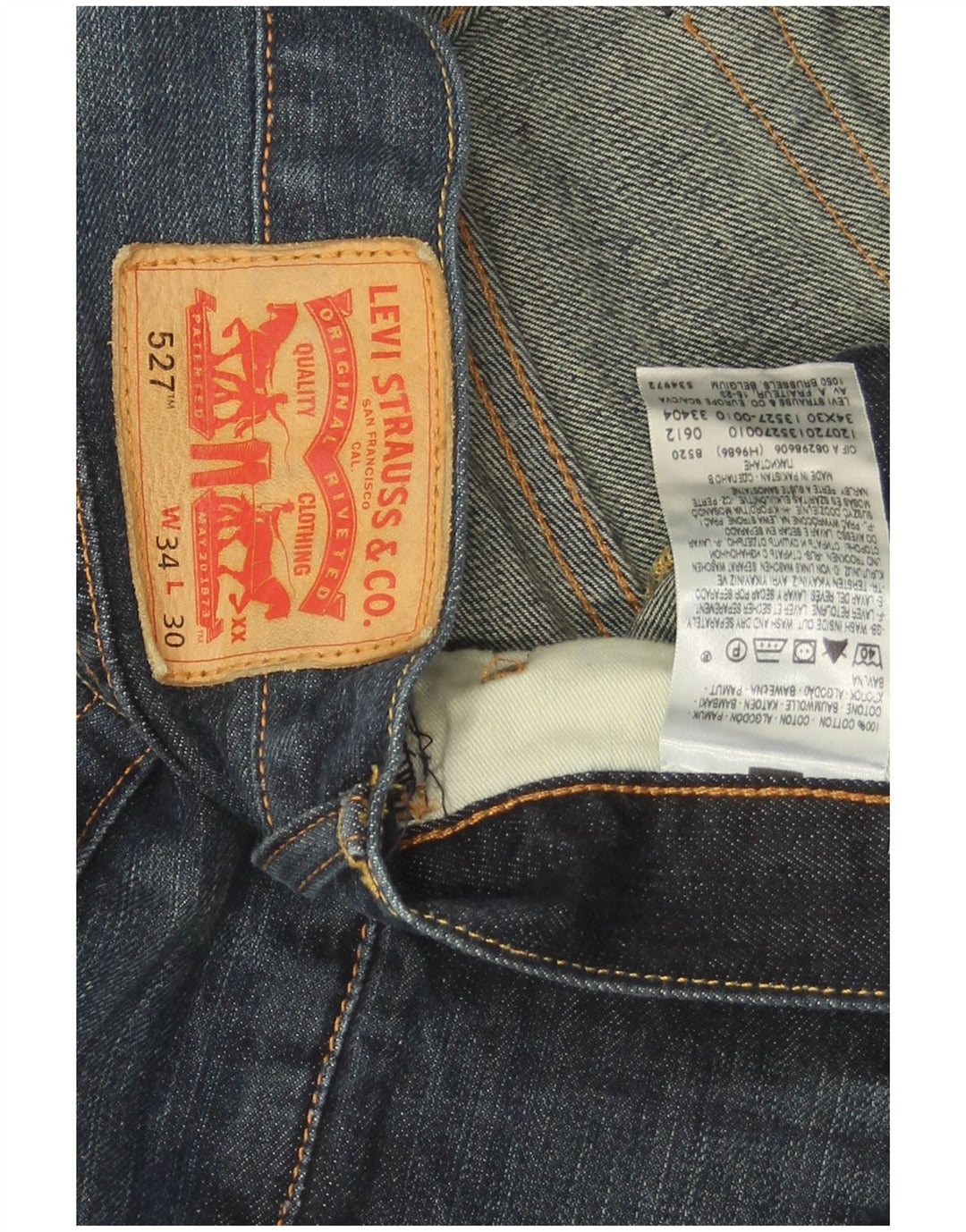 Мужские джинсы Levi's 527 Bootcut W34 L30 Темно-синие, хлопок