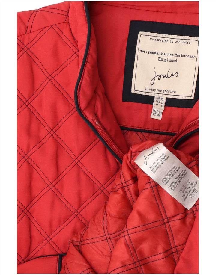 Женский стеганый жилет Joules UK 16, большой красный полиэстер