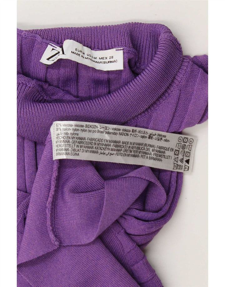 Женский укороченный жилет Zara UK 12, средний фиолетовый, вискоза