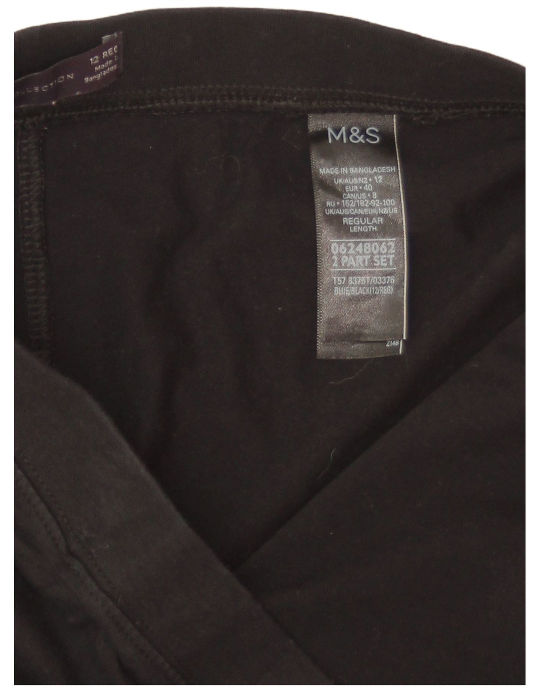 Женские леггинсы Marks & Spencer UK 12, средний черный хлопок