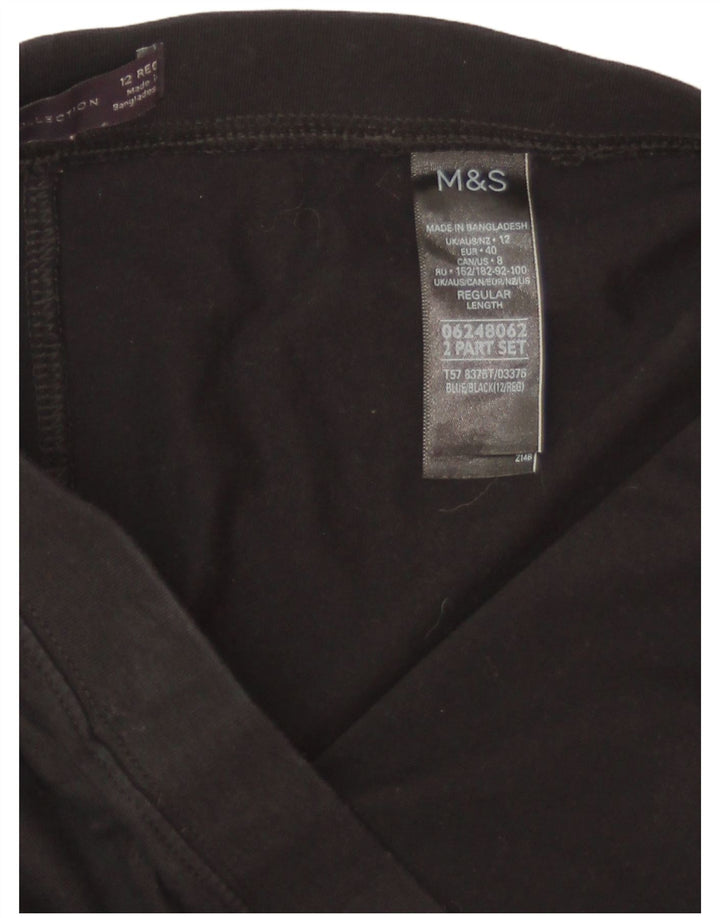 Женские леггинсы Marks & Spencer UK 12, средний черный хлопок