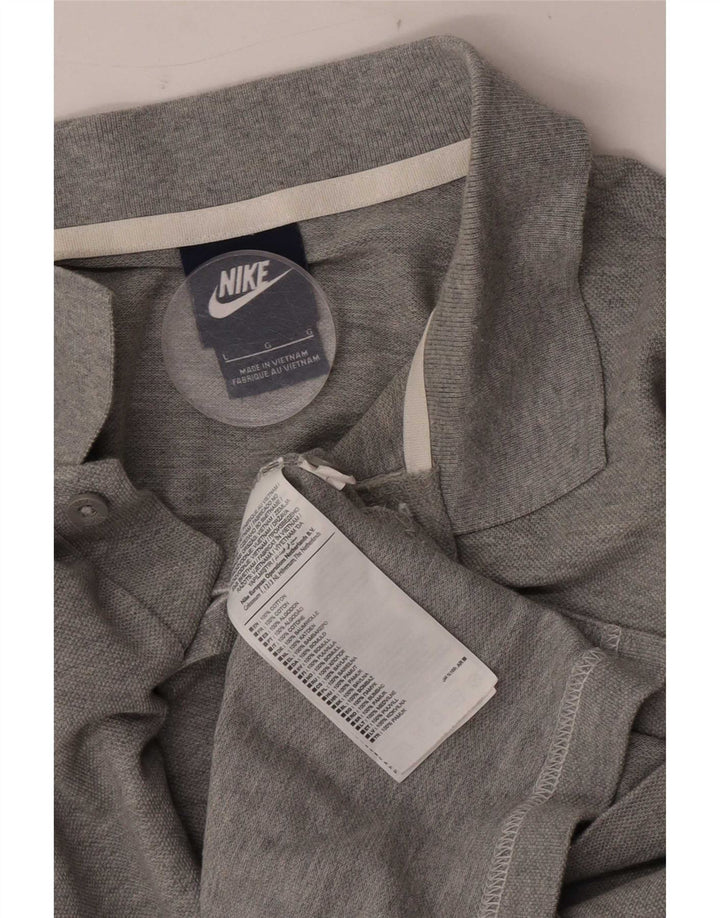 Мужская рубашка-поло Nike, большая серая хлопковая рубашка в крапинку