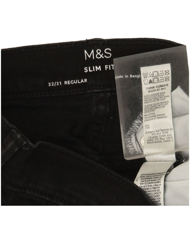 Мужские джинсы Marks & Spencer Regular Slim W32 L31, черный хлопок