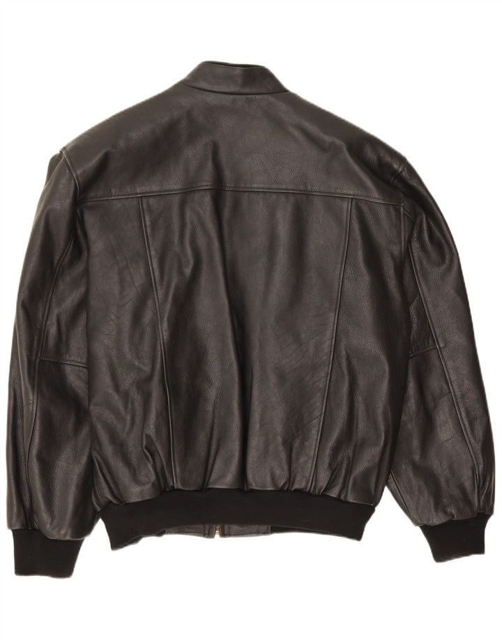 Винтажная мужская кожаная куртка UK 42 XL, черная