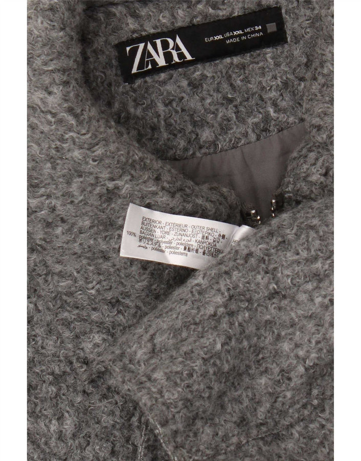 Женский укороченный бомбер Zara UK 20 2XL, серый полиэстер