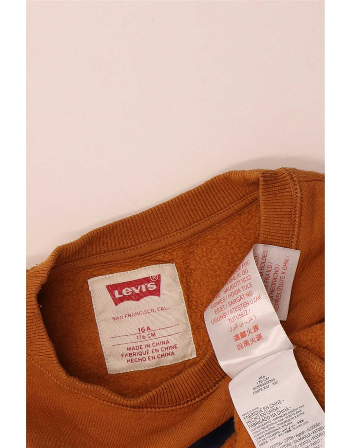Джемпер с рисунком Levi's для мальчиков 15-16 лет, коричневый хлопок