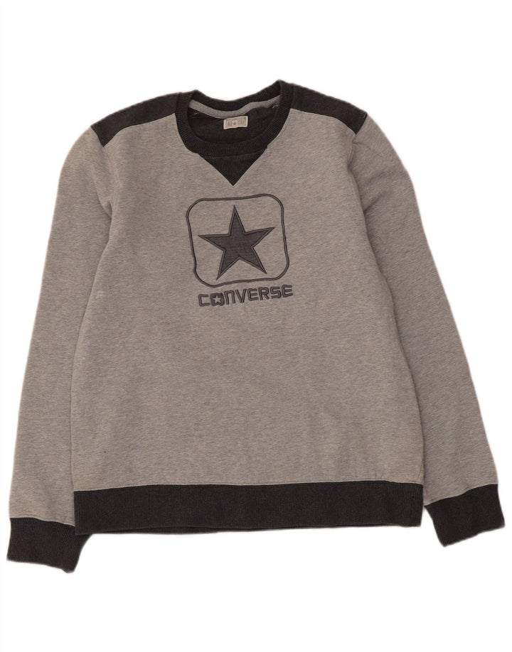 Женский джемпер с рисунком Converse UK 14, средний серый цвет с цветными блоками