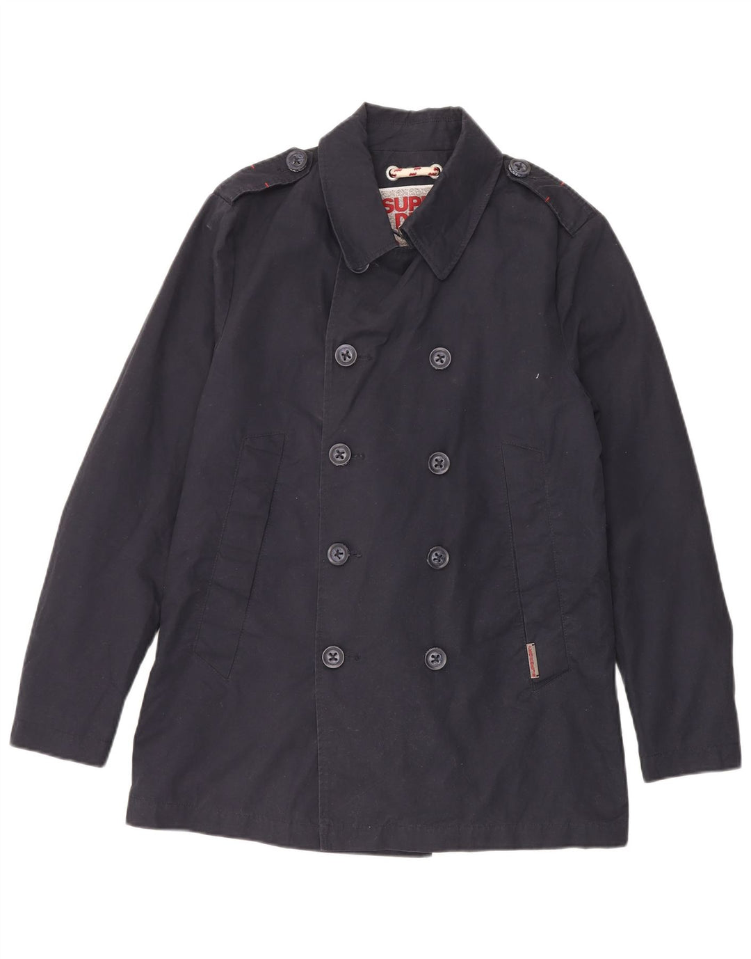 Мужское бушлат Superdry UK 40, большой темно-синий, хлопок