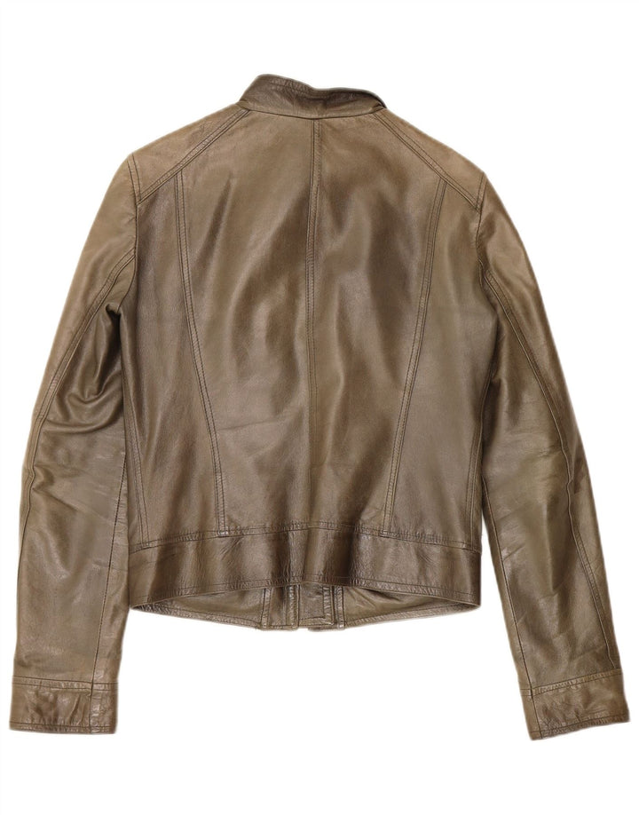Винтажная женская кожаная куртка IT 42 Medium Khaki Leather