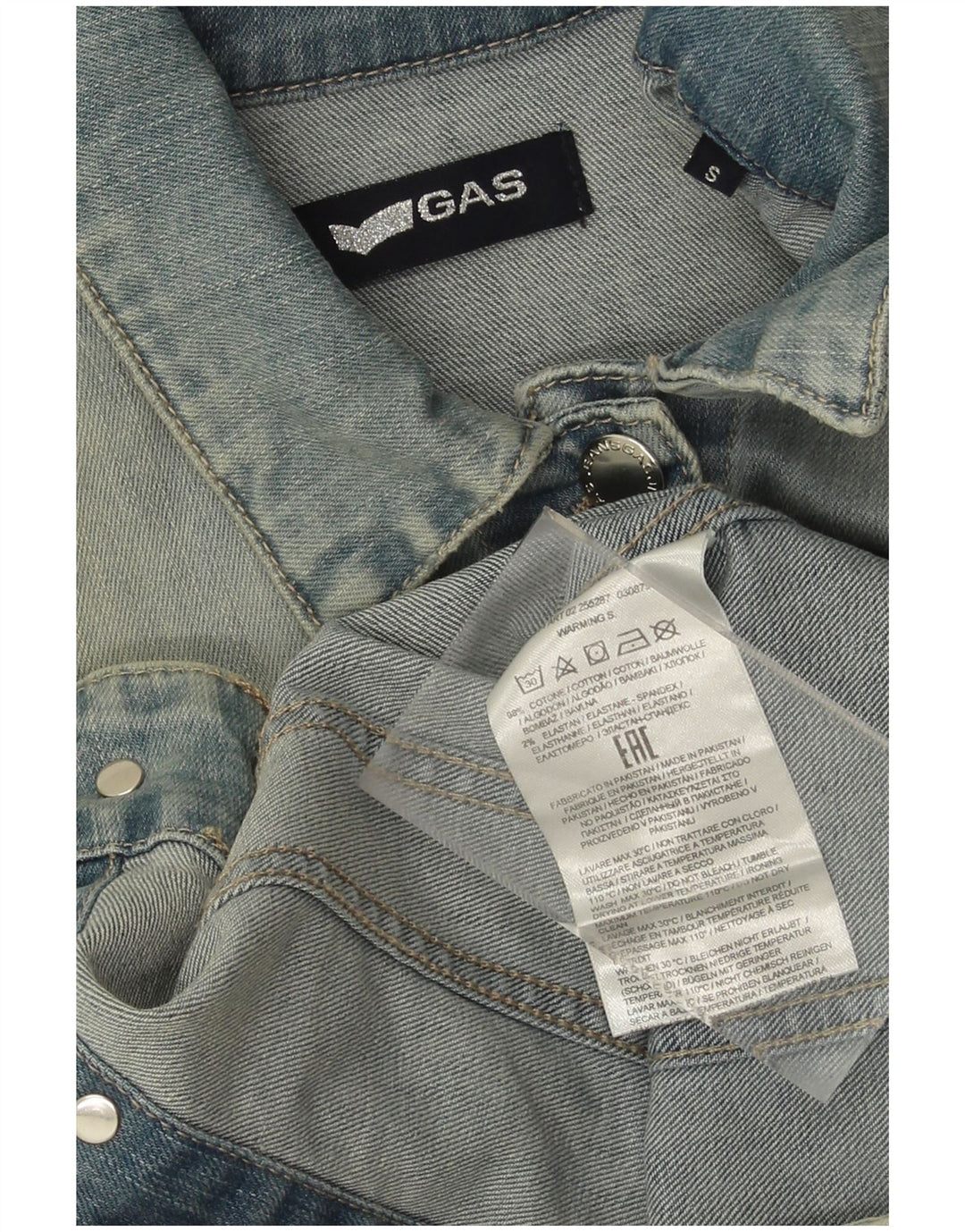 GAS Womens Denim Jacket UK 10 Small Blue Cotton