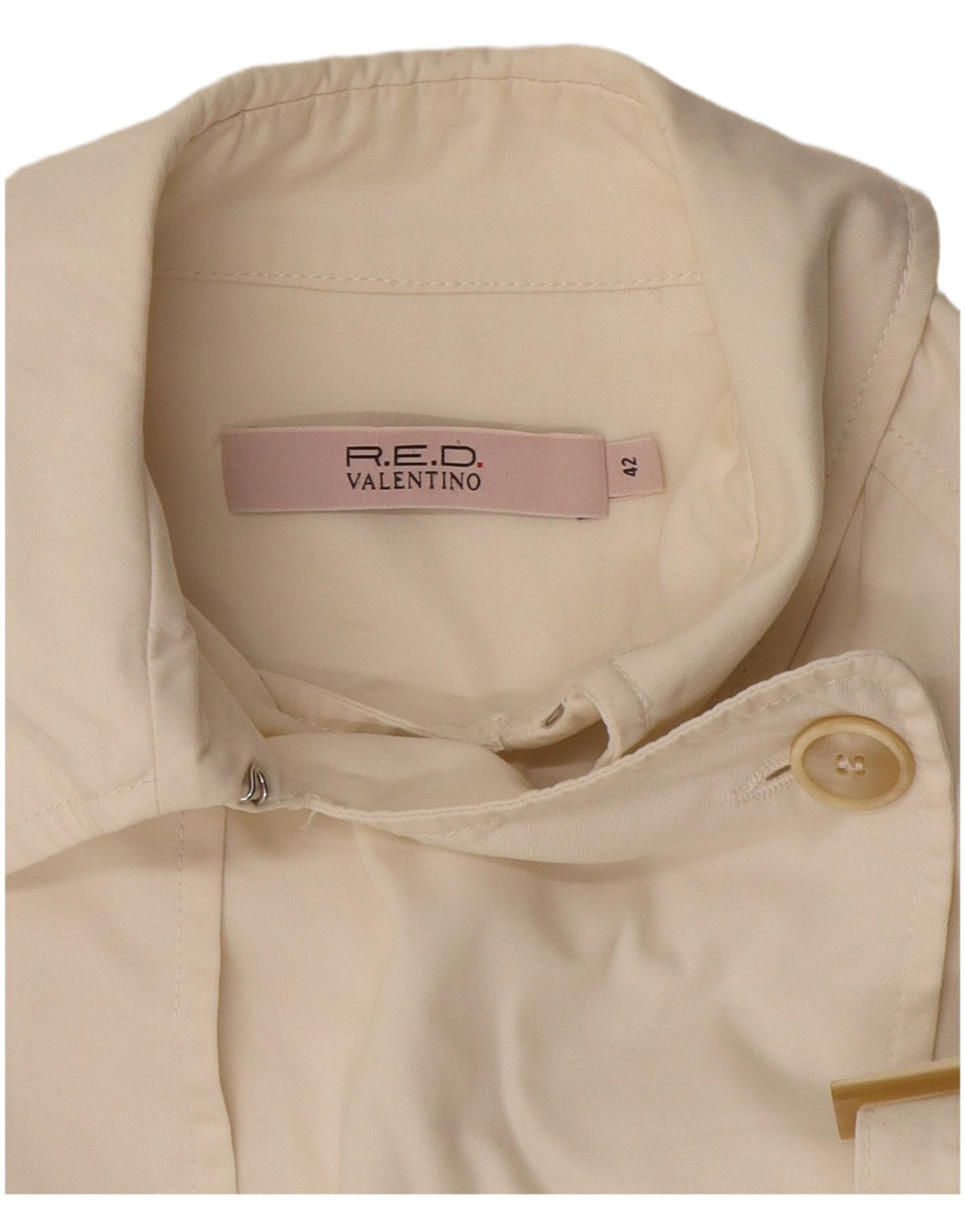 Красная женская укороченная куртка в стиле милитари Valentino IT 42 Medium Off White