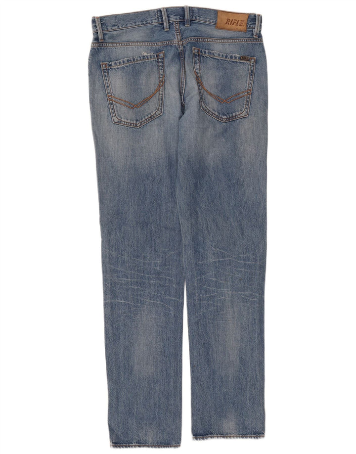 RIFLE Mens Straight Jeans W31 L33 Blue Cotton