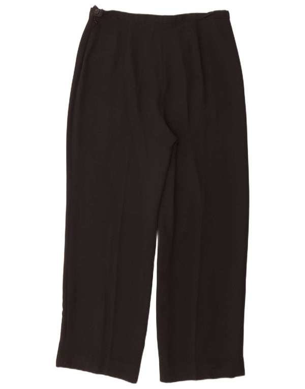 Женские прямые повседневные брюки Max Mara UK 16, большие W32 L30, черный ацетат