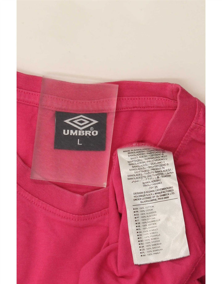 Мужская футболка с рисунком Umbro, большой розовый хлопок