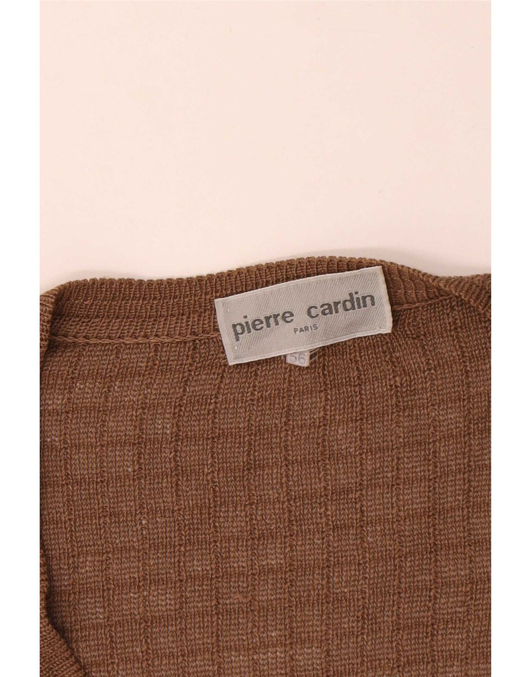 Мужской свободный джемпер с v-образным вырезом Pierre Cardin IT 56 2XL коричневый в клетку